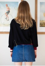 Black asymmetric shape cardigan jacket
