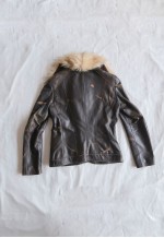 vintage y2k Italian Leather Jacket with Removable Collar