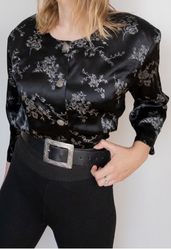 Black floral jacket