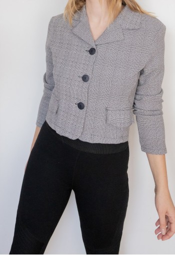 Grey crop blazer