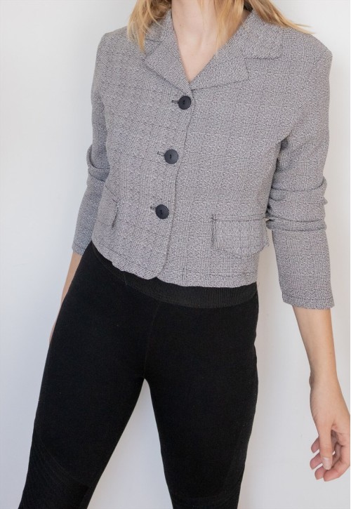 Grey crop blazer
