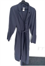 Wrap Midi Stone Blue Shirt Dress - M