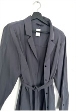 Wrap Midi Stone Blue Shirt Dress - M