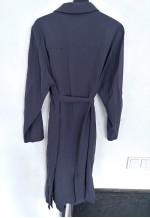 Wrap Midi Stone Blue Shirt Dress - M