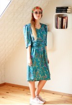 Blue green and purple vinatge dress