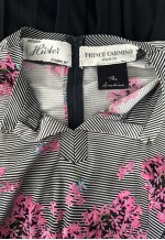 Prince Carmino of Paris 70's Vintage Floral Black Midi Dress