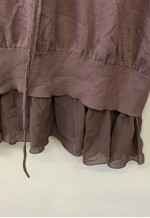Special Offer Vintage Y2K Ruffle Knit Dress Brown Stretchy