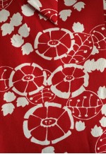 70's Vintage Red White Retro Sleeveless Bow Floral Dress