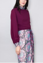 70's Vintage Purple Silver Crepe Brocade Maxi Dress