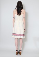 70's Vintage Dress Cream Cheesecloth Strappy Mini