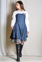 Y2K Blue Denim Style Bow Sleeveless Dress