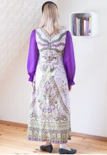 Purple long maxi floral dress