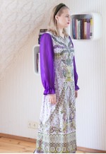 Purple long maxi floral dress