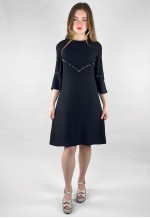 60's Black Vintage Sequin Evening Ladies Fluted Sleeve Dress