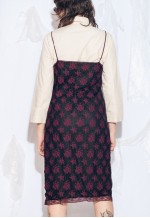 Vintage 70s Whimsigoth Slip Dress in Maroon Lace