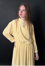 Marco Pecci Couture Vintage 80's Yellow Long Sleeve Dress