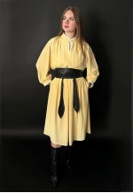Marco Pecci Couture Vintage 80's Yellow Long Sleeve Dress