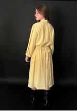 Marco Pecci Couture Vintage 80's Yellow Long Sleeve Dress