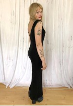 Black and gold maxi long vintage dress