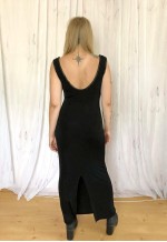 Black and gold maxi long vintage dress