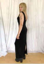 Black and gold maxi long vintage dress