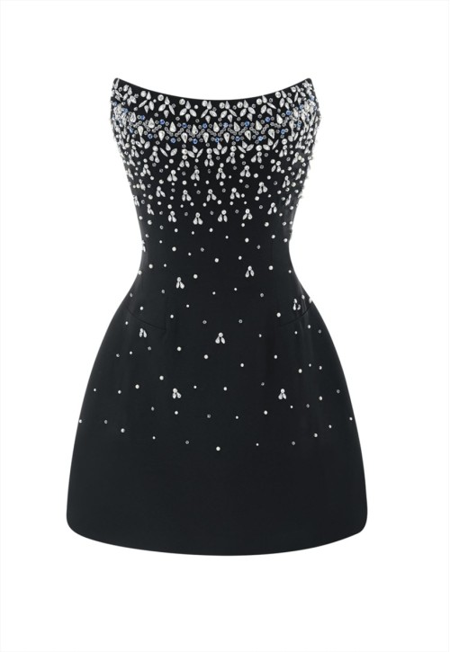Amelia starry embellished off shoulder dress