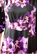 Black vintage dress with purple flowers