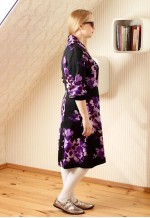 Black vintage dress with purple flowers
