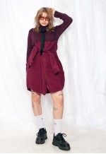 Vintage Shirt Dress 90s Reworked Deconstructed Midi Dress