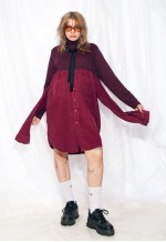 Vintage Shirt Dress 90s Reworked Deconstructed Midi Dress