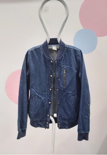 00s Denim Bomber Jacket Navy