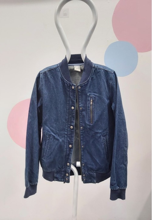 00s Denim Bomber Jacket Navy