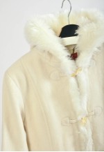 Vintage 00s white wool hoodie coat