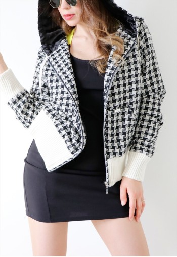 Vintage Karl Kani Hooded Zip Up Jacket Bomber Patterned