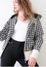 Vintage Karl Kani Hooded Zip Up Jacket Bomber Patterned