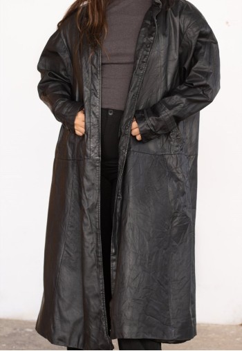 Vintage Leather Jacket Cedars in Black L