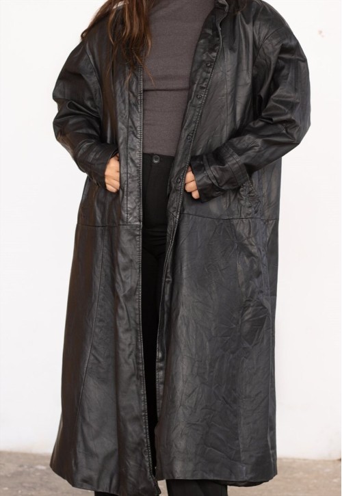 Vintage Leather Jacket Cedars in Black L