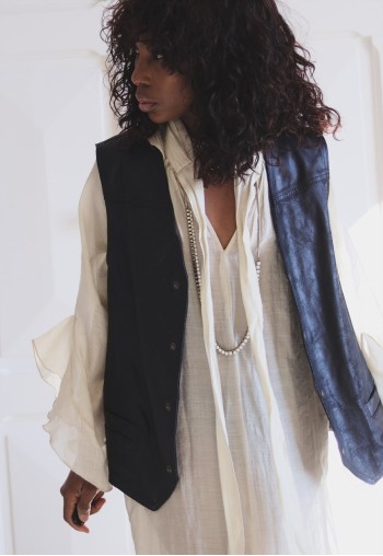 Vintage waistcoat in genuine leather