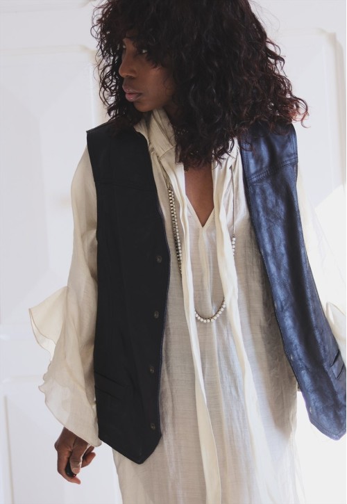 Vintage waistcoat in genuine leather