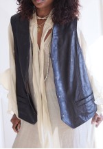 Vintage waistcoat in genuine leather