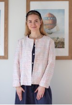 Light pink colorful woven jacket