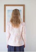 Light pink colorful woven jacket