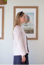 Light pink colorful woven jacket