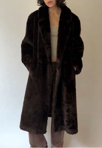 Vintage Premium Brown Faux Fur Coat