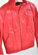 Vintage 00s leather jacket in red