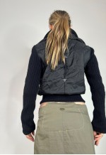 Vintage Y2K Puffer Jacket Zip Up Knit Utility Streetwear 00s