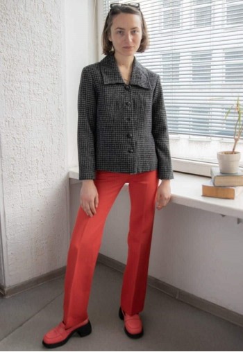 Vintage Black Checked Blazer