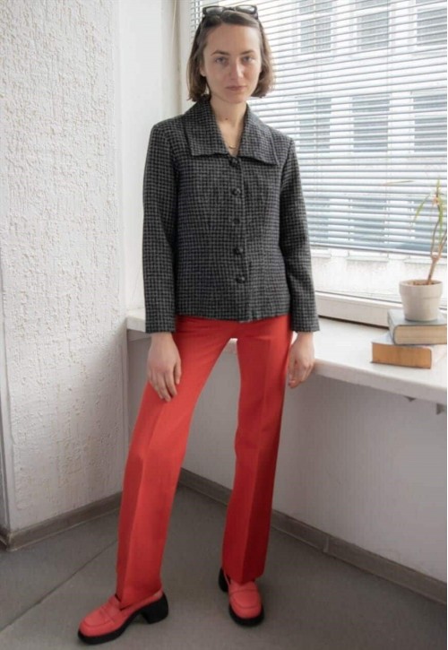 Vintage Black Checked Blazer