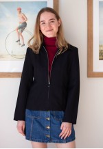 Black zip up classic jacket