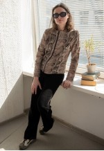 Vintage Brown Snake Print Jacket